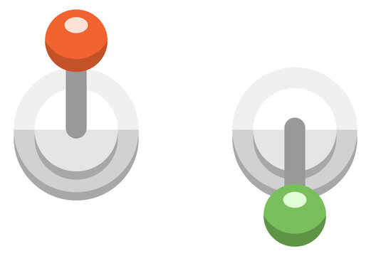 Vertical toggle element. Round lever knob icon