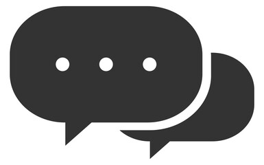 Chat message icon. Black social media symbol