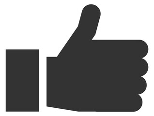 Like icon. Thumb up black symbol. Approve gesture