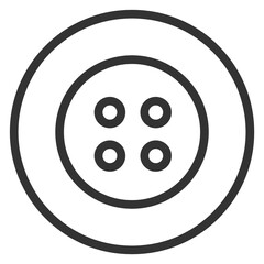 Button line icon. Round clothes fastener symbol