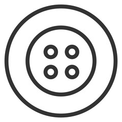 Button line icon. Round clothes fastener symbol