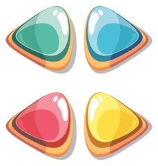 Color glossy buttons set. Right and left navigation elements