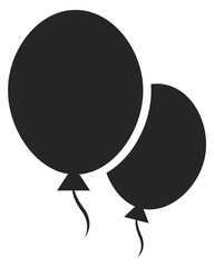 Black balloons icon. Holiday party decoration symbol