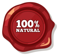 100 percent natural wax stamp. Red rubber seal