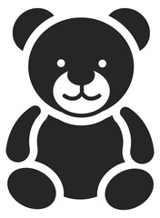 Teddy bear black icon. Child soft toy