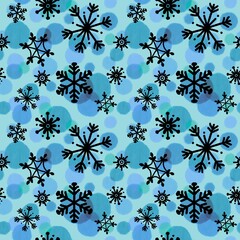 Christmas ice scribble seamless snowflakes pattern for wrapping paper and fabrics and linens and kids clothes print