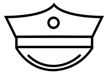 Policeman cap line icon. Police officer symbol
