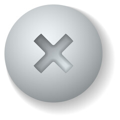 Obraz premium Cross head bolt top view. Realistic steel fix