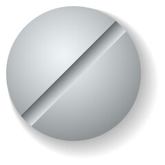 Slotted bolt realistic mockup. Metal head top view