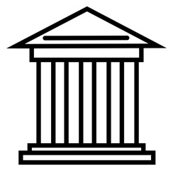 Court building icon. Federal public justice service