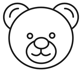 Teddy bear head icon. Smiling soft toy face
