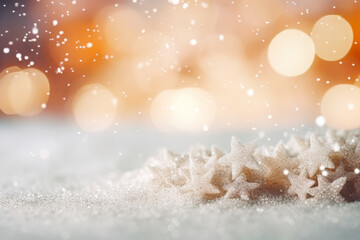 Obraz na płótnie Canvas Close up of beautiful background image with small snowdrifts, snowy theme, winter season, winter landscape with christmas vibes