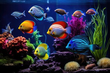 Discus fish in aquarium