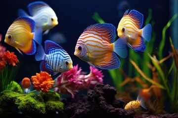 Obraz na płótnie Canvas Discus fish in aquarium