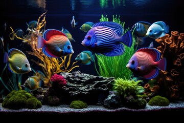 Obraz na płótnie Canvas Discus fish in aquarium