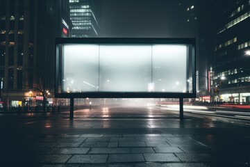 Capture Attention with This Modern Blank Billboard Mockup on a Busy Urban Street, Ideal for...