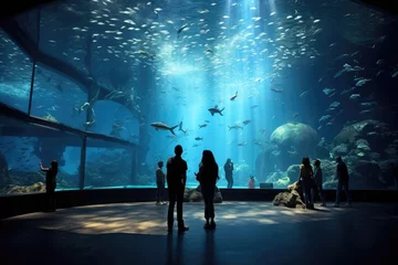 Foto op Canvas Explore the Beautiful Underwater World , Where a Diverse Array of Marine Life Thrives in a Captivating Underwater Tunnel © ChaoticMind