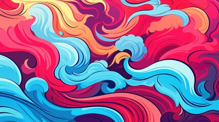 an abstract background with some colored waves. Fantasy concept , Illustration painting.