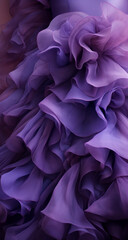 Dark purple elegant tulle dress. Concept of fashion, beauty, love and passion.