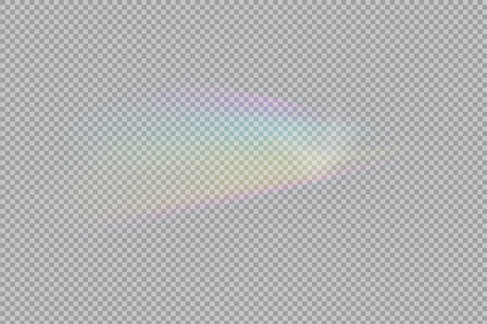 prism rainbow light. Overlay light effect.Stock vector illustration in realistic style.