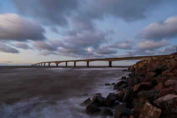Confederation Bridge Prince Edward Island Canada at dawn