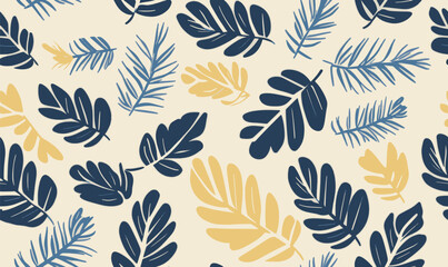 Floral pattern made from abstract organic leaf shapes. Seamless modern pattern