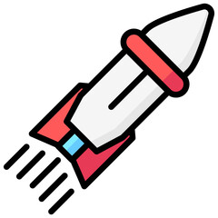 Missile icon are typically used in a wide range of applications, including websites, apps, presentations, and documents related to military topics.