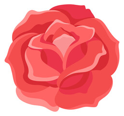 Red rose element. Decorative botany for floral print