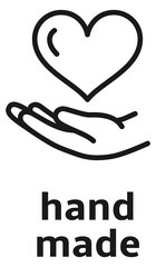 Hand made sign. Handcraft certificate linear emblem