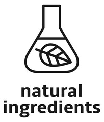 Natural ingredients label. Bio product warranty symbol