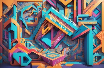 Abstract colorful illustration. Background and wallpaper. Vibrant colors. Backdrop and banner. Graphic design and art.