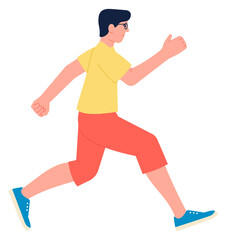 Fototapeta na wymiar Active person training. Healthy man in sportswear running