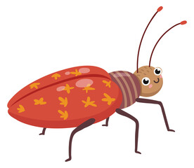 Cheerful bug character. Cartoon funny beetle mascot
