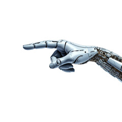 Robotic Hand pointing Isolated on a Transparent Background
