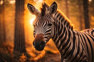 Fototapeta na wymiar portrait of a zebra generative ai 