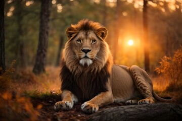lion in the forest generative ai 