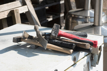 hammer in a workshop or workroom