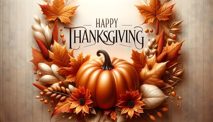 Happy thanksgiving background design, pumpkins banner, template 