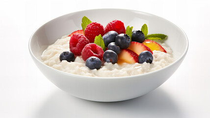 breakfast oatmeal with fruits, healthy food