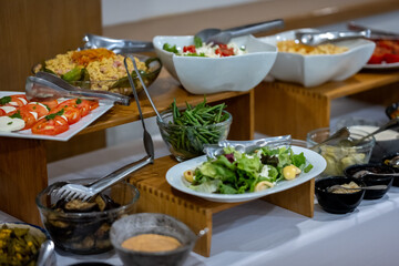 food in the table restaurant buffet