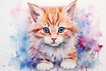 Painting of a cute cat