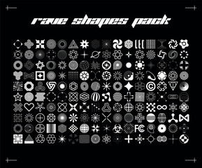Logo pack rave techno music geometric