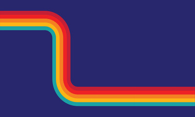 Retro vintage 70s style stripes background poster with lines and shapes vector design graphic. abstract and stylish 70s era line frame illustration