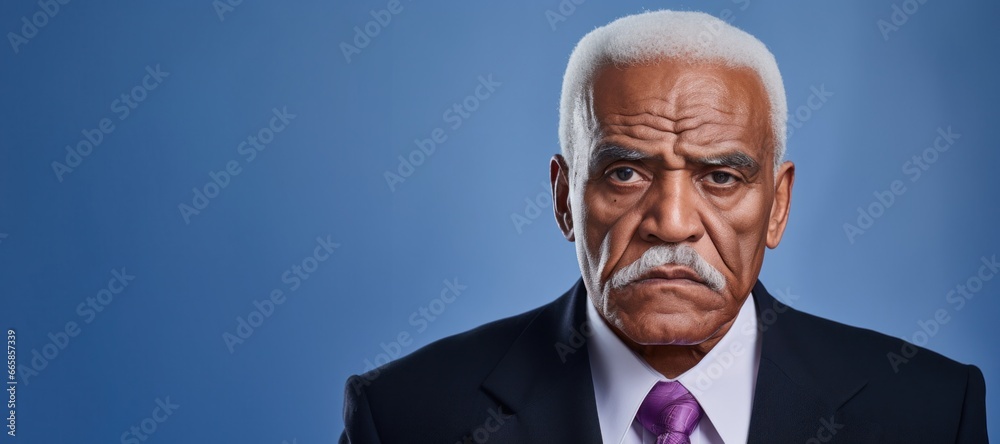 Sticker Mature black businessman serious face portrait