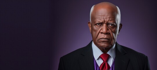 Mature black businessman serious face portrait