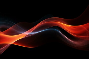 Obraz premium Abstract glowing lines in motion on black background. Generative AI