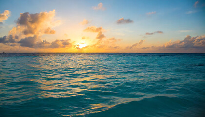 colorful sunset over ocean on maldives