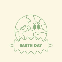 EARTH DAY DESIGN POSTER WITH 90S STYLE
