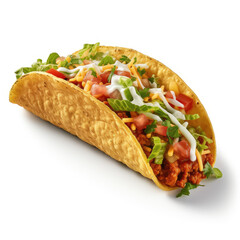 Mexican Taco, Close-up, Food Photography, White Background