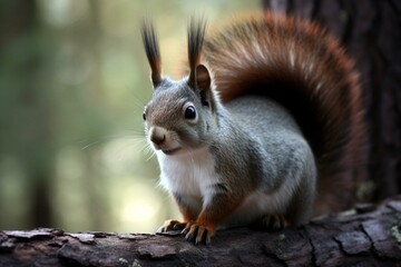 Naklejka na ściany i meble A small squirrel-like animal called wiewióka. Generative AI